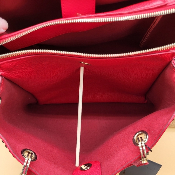 Plinio Visona Genuine Italian Leather Bag w/Gold Hardware, Dust Cover & Strap - Picture 7 of 15